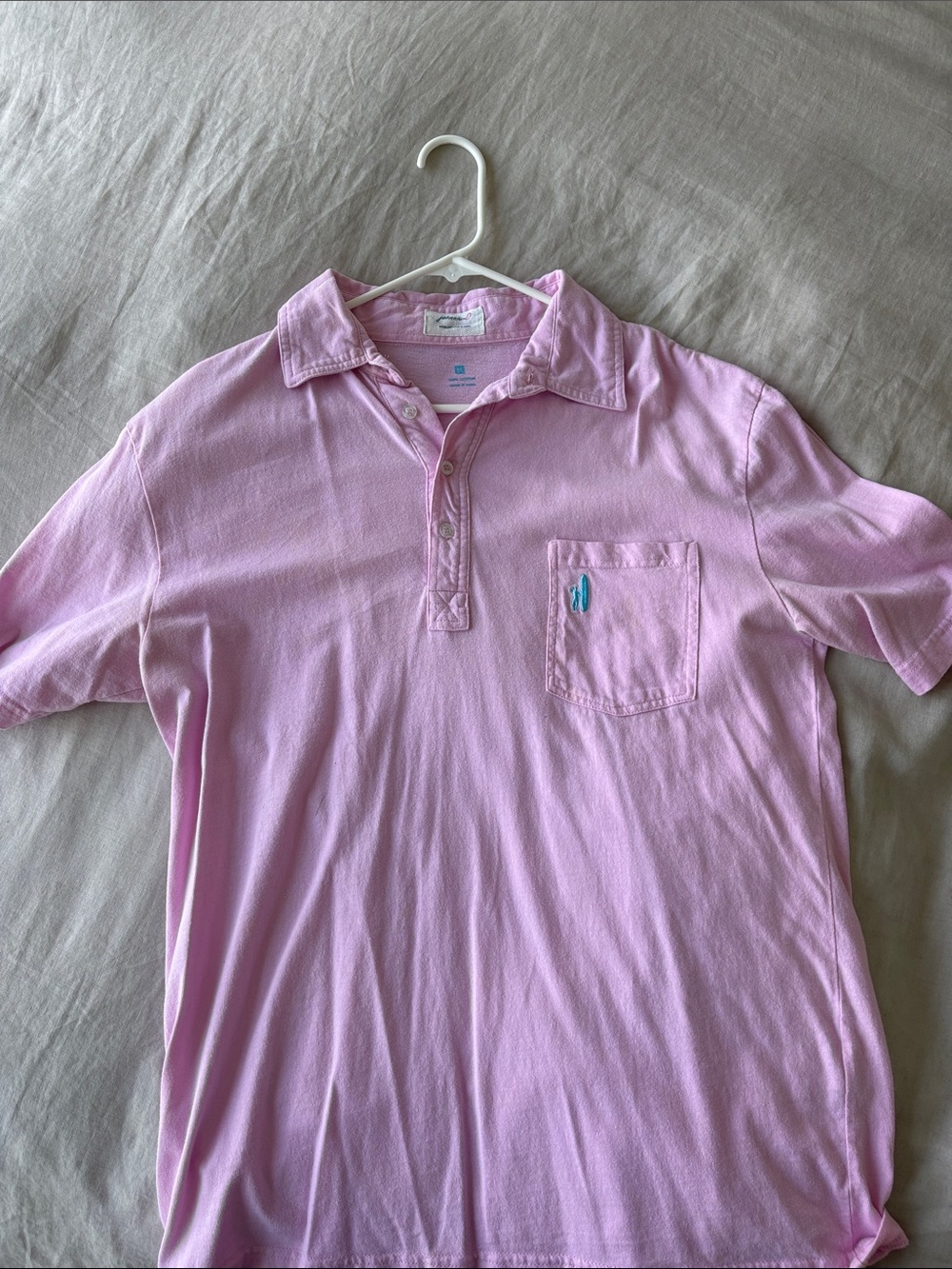 johnnie-O Light Pink Short-Sleeve Polo with Pocket